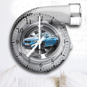 Individuelle Wanduhr mit deinem Auto u. Kennzeichen! Designs und Größen zur Auswahl: XL, soft grey - auto4style