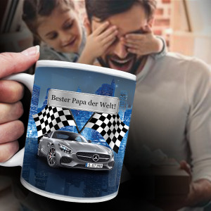 Persönliche Tasse als Vatertagsgeschenk! Cooles Herrengeschenk für ihn mit seinem Auto bzw. Foto!
