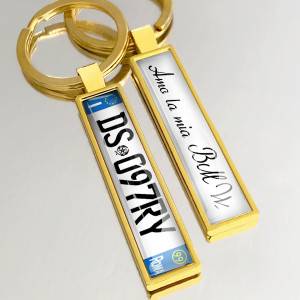 Portachiavi Iniziali con targa personalizzati e il proprio testo: Regalo Auto Unico. Create il vostro regalo speciali!