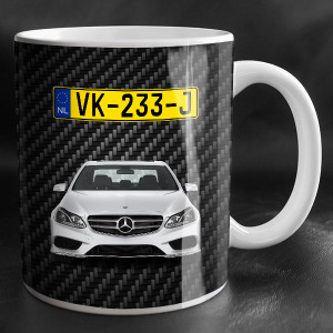 Gepersonaliseerde mok - M carbon met uw automodel en kenteken! Probeer nu de preview!