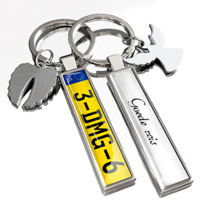 Sleutelhanger Auto - Luxe Sleutelhanger voor Dames met Gepersonaliseerde Nummerplaat - Stijlvol Accessoire!
