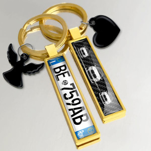 Portachiavi personalizzato con angelo custode, targa e auto - regalo unico! Scegli il tuo modello!