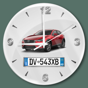 Orologio da Parete Personalizzato con Modello dell'Auto e Targa - Idee Regalo - Regali Speciali per Lui - Personalizza il Tuo Orologio!