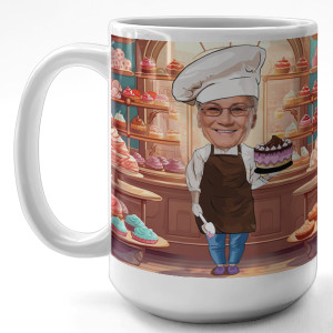 Individuelles Bäcker/in Geschenk: Tasse für Konditor/in | Personalisierte Comic Tasse mit Foto | TOP Geschenkideen für Backliebhaber: bestelle jetzt!