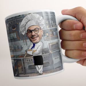 Personalisierte Tasse Männer Koch mit deinem Foto kaufen | Comic Koch Tasse | Originelle Geschenkidee für Köche und Köchinnen - auto4style