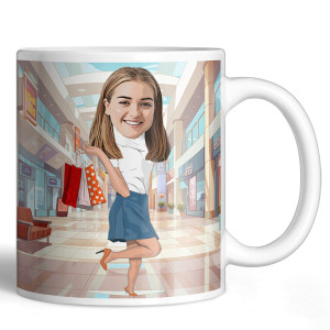 Personalisiertes Geschenk für Shopaholic | Bestelle Individuelle Shopping Queen Tasse mit deinem Gesicht! Ideales Geschenk für Shopping-Liebhaberinnen