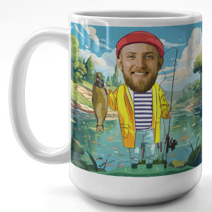 Mug personnalisé pour pêcheur | Découvrez notre tasse à café personnalisée avec motif de pêche, l'idée cadeau parfaite pour un passionné de pêche!