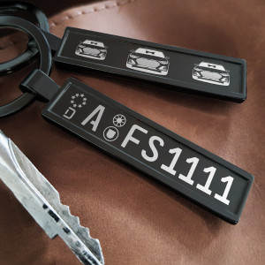 Porte-clés personnalisé avec plaque d'immatriculation gravée – Votre plaque en cadeau unique | Porte-clés sur mesure à personnaliser avec style