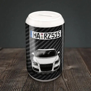 Tirelire personnalisée voiture avec photo et plaque d'immatriculation - Cadeau original pour automobiliste | Tirelire unique pour passionnés