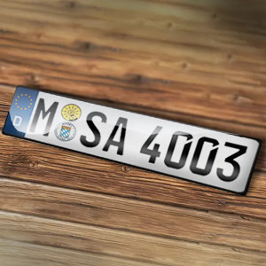 Adesivo targa personalizzato con nome e numero – Targa adesiva personalizzata – Adesivo numero targa – Regalo per un automobilista!