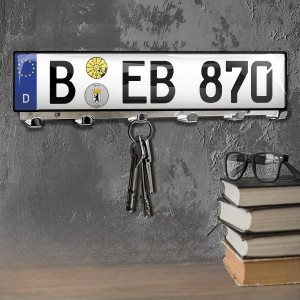 Portachiavi da muro con foto auto personalizzato – Appendichiavi con targa – Regalo speciale per papà – Aggiungi un tocco unico alla tua casa!