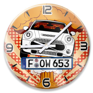 Edle Design Wanduhr für jeden Autofan: mit Auto u. Kennzeichen! Deine persönliche Uhr findest du bei auto4style: Wanduhr Wohnzimmer, Wanduhr Garage