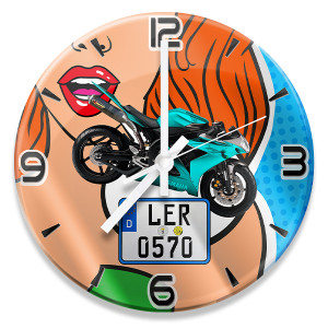 Stylische Wanduhr personalisiert: einfach Auto u. Kennzeichen eingeben! Geschenk Führerschein findest du hier! Personalisierte Uhr, Wanduhr Werkstatt