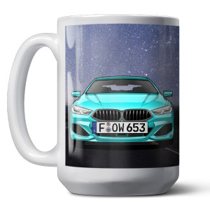 Personalisierte Tasse mit Auto – Einzigartige Tasse mit Kennzeichen & Sternenhimmel – Besonderes Geschenk für Autofans – 330 ml! - auto4style