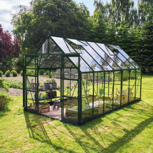Drivhus Icon Grønn Sikkerhetsglass, 11,2 M²