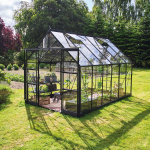 Drivhus Icon Svart Glass, 9,7 M²