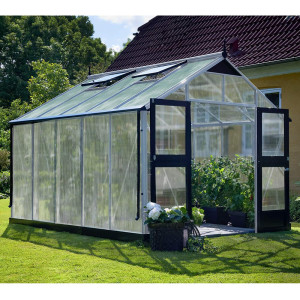 Drivhus Juliana Premium Aluminium, Kanalplast, 10,9 M²
