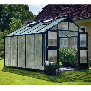Drivhus Juliana Premium Antrasittgrå, Kanalplast, 10,9 M²