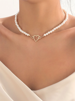 Perłowy choker Otwarte Serce
