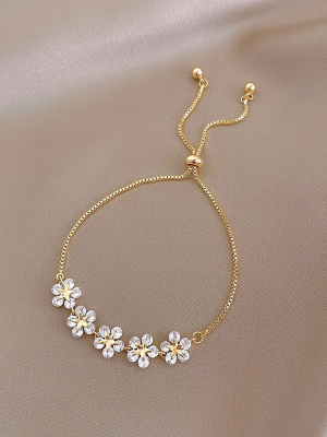 Złota bransoletka Five Flower