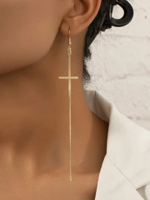 Kolczyki wiszące Golden Cross
