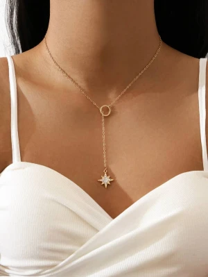 Naszyjnik krawatka Rhinestone Star