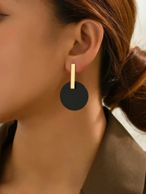 Kolczyki złote Black Circles