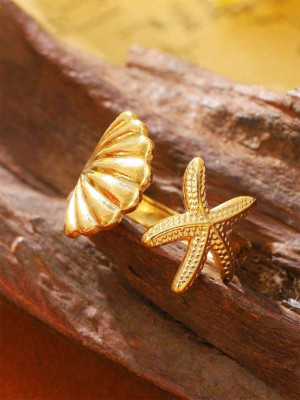 Pierścionek Starfish & Shell
