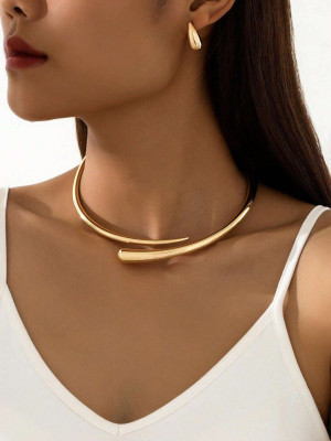 Zestaw Łezki Złote. Naszyjnik Choker i Kolczyki