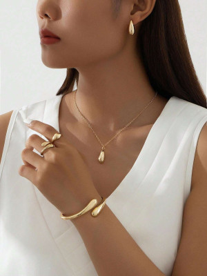 Zestaw Łezki Bogini: Kolczyki, Bransoletka, Zawieszka, Pierścionki