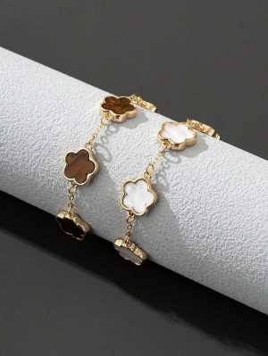 Bransoletki White & Brown Clover