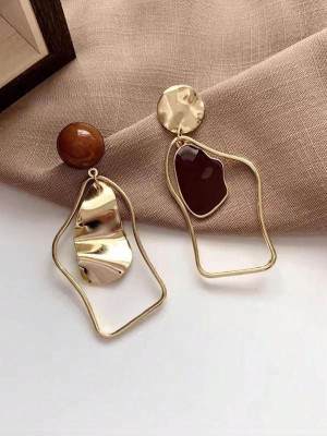 Kolczyki Golden Resin