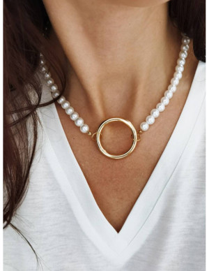 Naszyjnik perłowy Złote Koło