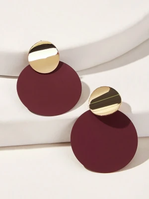 Kolczyki Bordeaux & Gold