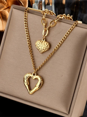 Naszyjnik Layered Heart Duo