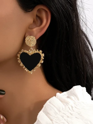 Kolczyki Black Heart Glow