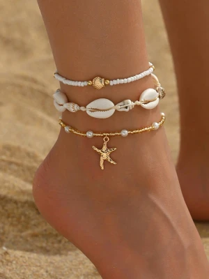Bransoletka Summer Shells na nogę zestaw