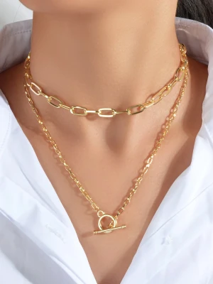 Naszyjnik Golden Chain podwójny złoty