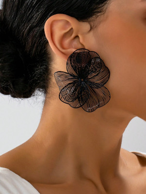 Kolczyki Black Blossom kwiaty czarne