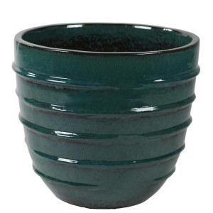 Ceramic Turquoise Round Medium Glossy Blue Planter Pot D44 H40 cm, 61L
