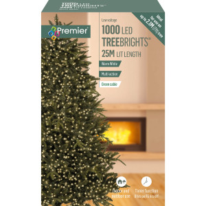 1000 LED Bulbs Multi Action TREEBRIGHTS Christmas Lights Warm White, Indoor/Outdoor, For 7ft Tree by Premier Decorations