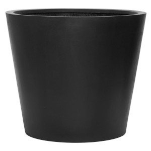 IDEALIST | Tall Fiberstone Round Large Black D58 H50 cm Planter by Idealist Premium BUCKET, 132L