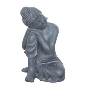 IDEALIST | Resting Buddha Grey Indoor and Outdoor Statue by Idealist Lite L35.5 W34 H50.5 cm