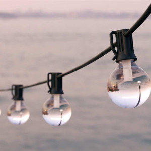 Falmouth USB Premium Solar Outdoor Garland with Warm White Lights, L8.2m, 25 Bulbs