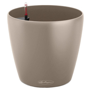 LECHUZA CLASSICO Color 70 Sand Brown Poly Resin Table Self-watering Planter with Substrate and Water Level Indicator D70 H cm, 145L