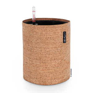 LECHUZA TRENDCOVER 23 Cork Light Natural Floor Self-watering Planter with Substrate and Water Level Indicator D23 H26,5 cm, 5,5L