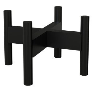 Mid Century Wooden Plant Stand / Pot Holder with Adjustable Width, Black, H20 cm