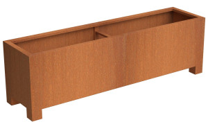 IDEALIST | Andes Trough With Feet Large Corten Steel Outdoor Planter Pot H60 L200 W50 cm, 600L