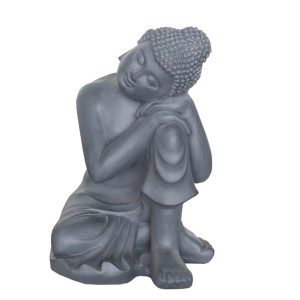 IDEALIST | Resting Buddha Grey Indoor and Outdoor Statue by Idealist Lite L27.5 W24.5 H35.5 cm
