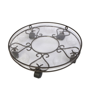 Cameo Plant Caddy on Wheels with Plastic Saucer, D43 cm